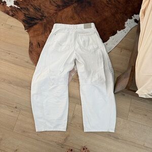 Free People We the free Good Luck White Barrel Jeans